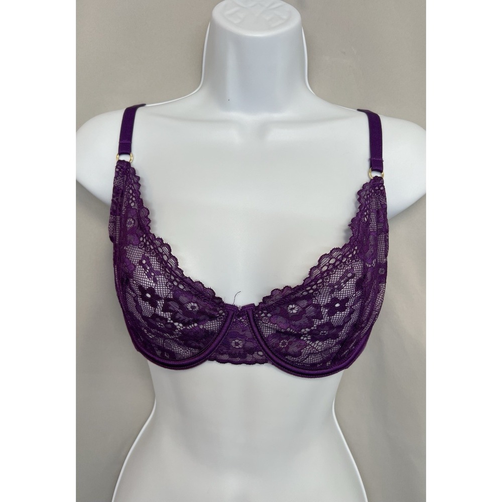 Adore‎ Me Underwire Full Bra size 34DD Purple NWT Women's